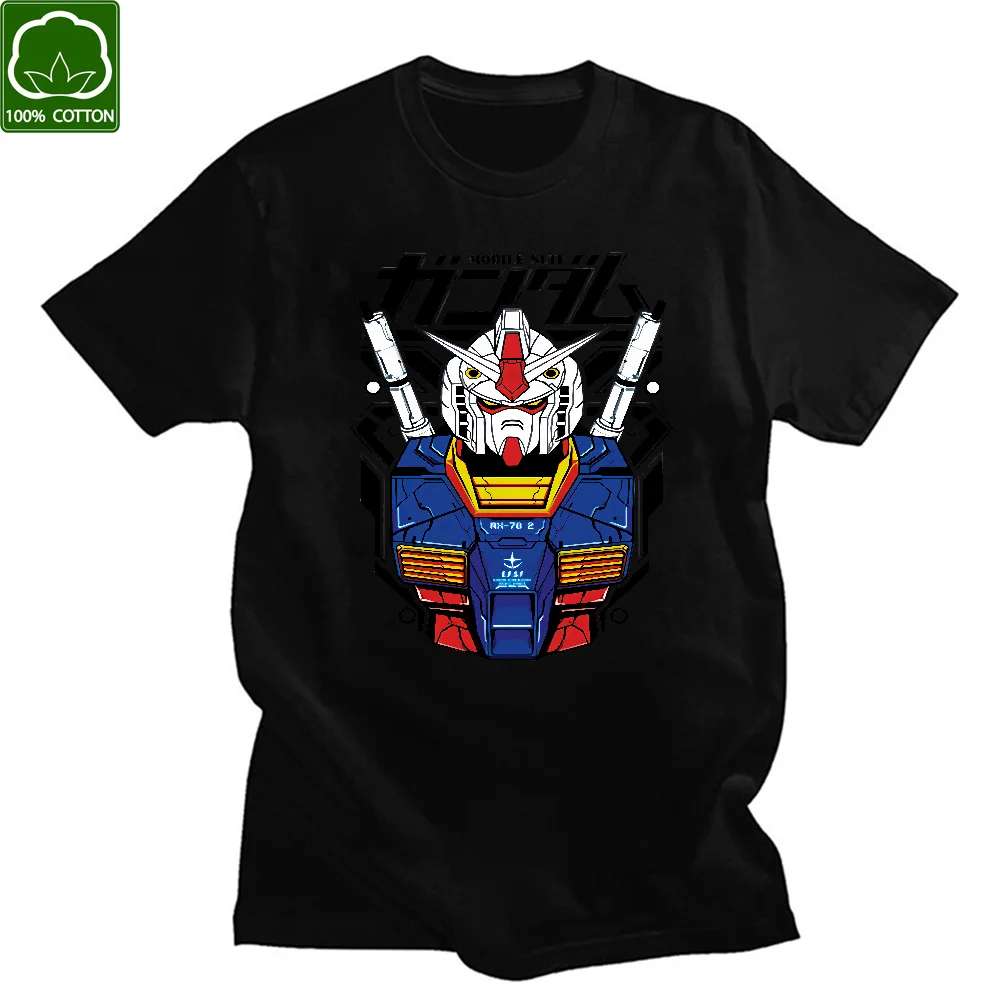 Camiseta de Anime japonés GUNDAM Unisex, Camiseta de algodón de manga corta, camiseta Harajuku con estampado Vintage, Tops informales para chicas 2021