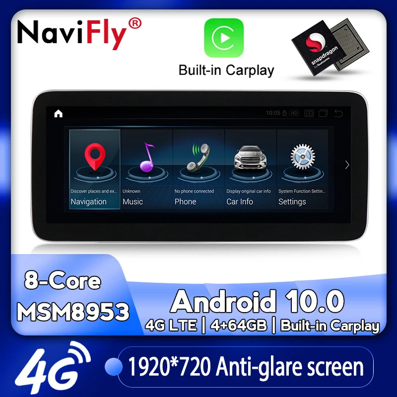 Автомобильный мультимедийный dvd плеер NaviFly Android 10 0 с GPS для Benz A class W176/CLA X156 A200 A260 CLA180