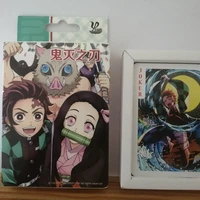 anime demon slayer kimetsu no yaiba cosplay playing cards cartoon deck poker cards party board with box gift collection