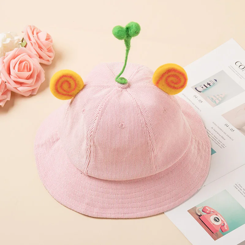 Милая маленькая желтая шляпа детская с пятнами Рыбацкая Вельветовая шляпа-ведро