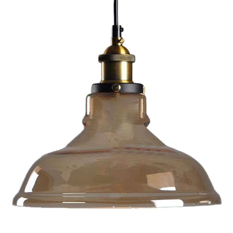 

Американский абажур из янтарного стекла, ретро-потолочная лампа, винтажный светильник, подвесной светильник для гостиной