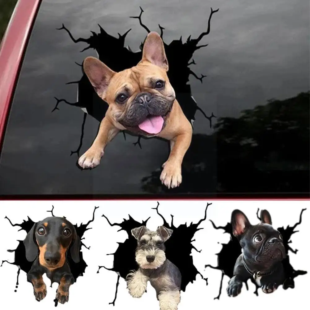 

20*30cm Fashion Car Stickers 3d Stereo Anime Funny Dog Car Accessories Styling Stickers Personality F20 Spoiler