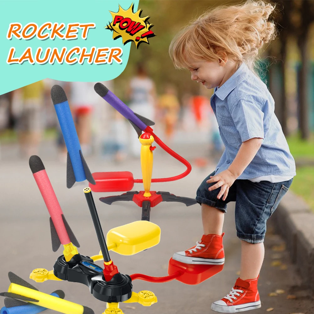 

Foot Rocket Game Toys Kids Air Pressed Rocket Launcher Air Step Pump Power Rocket Set Outdoor Sport Toys Gifts For Children