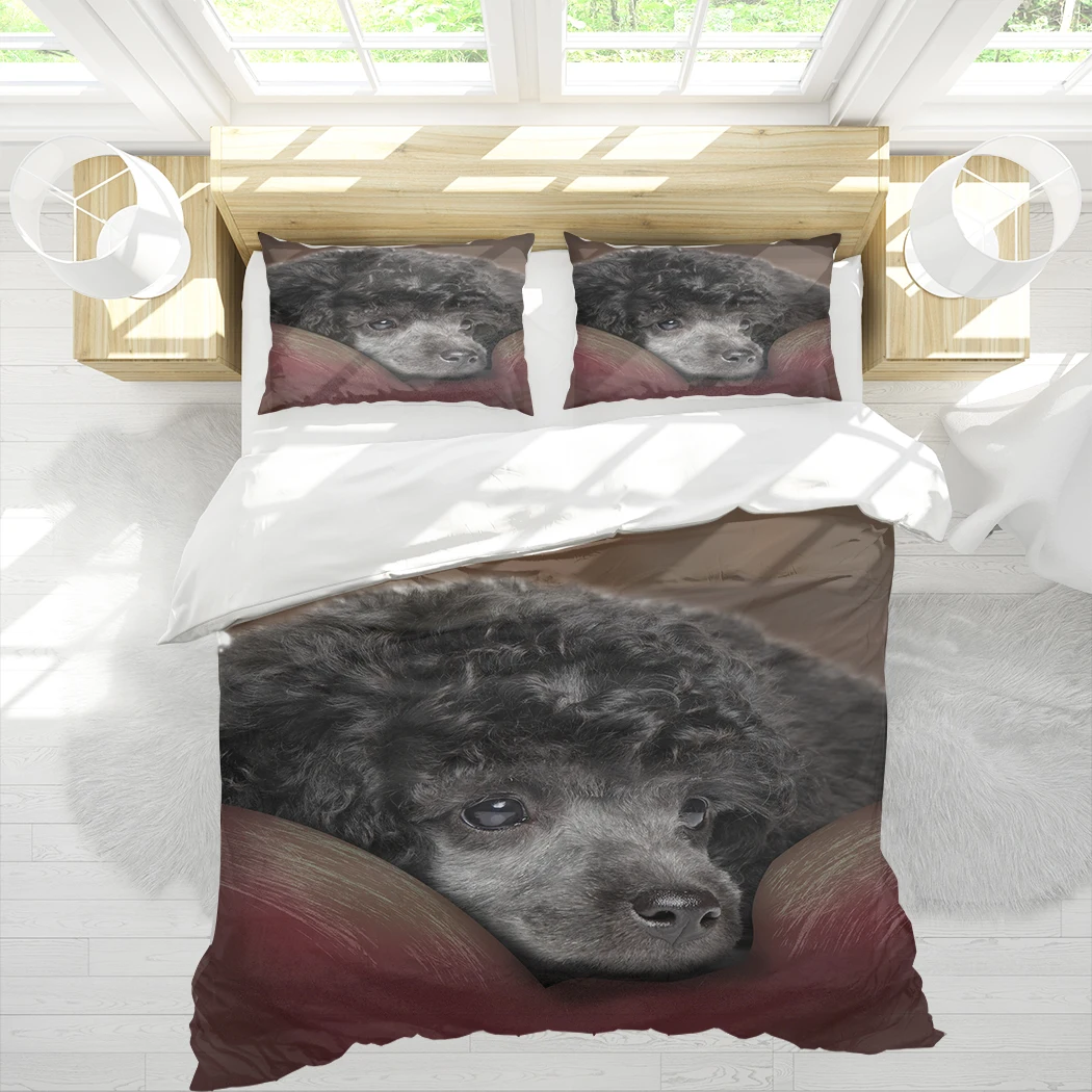 

Комплект постельного белья с 3D рисунком пуделя, 3 шт.