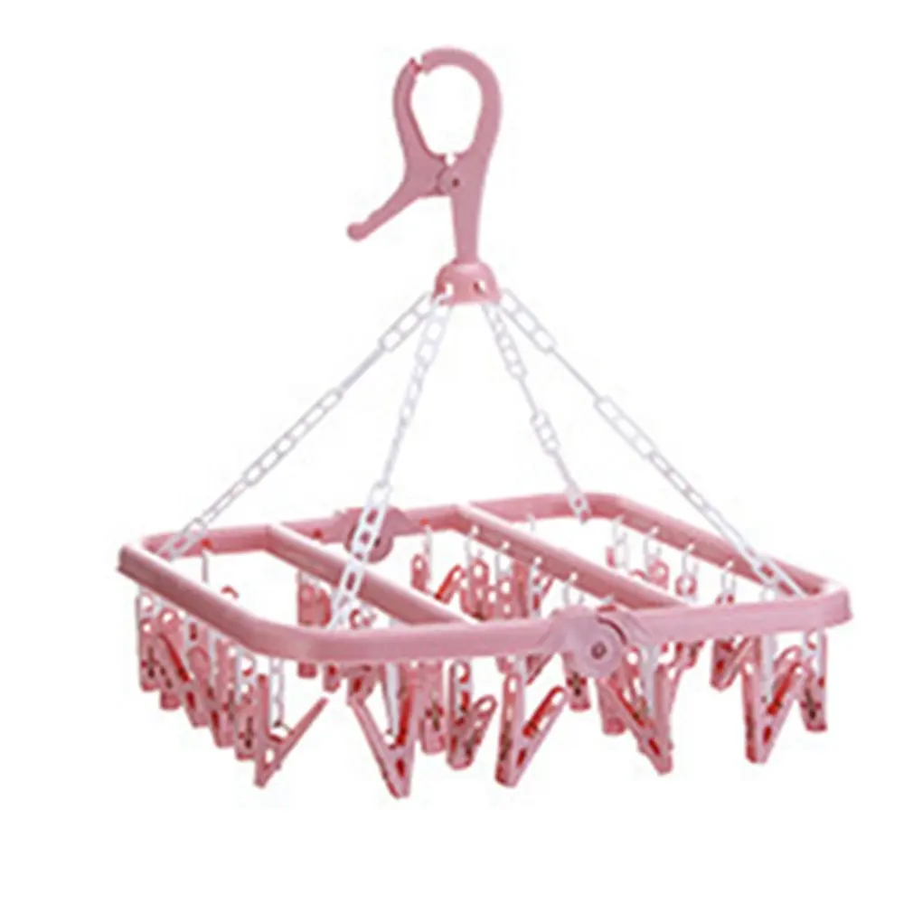 

Folding clothes hanger plastic windproof clothes hanger clothes clip multi-jacket clothes hanging multi-clip clothes hanger