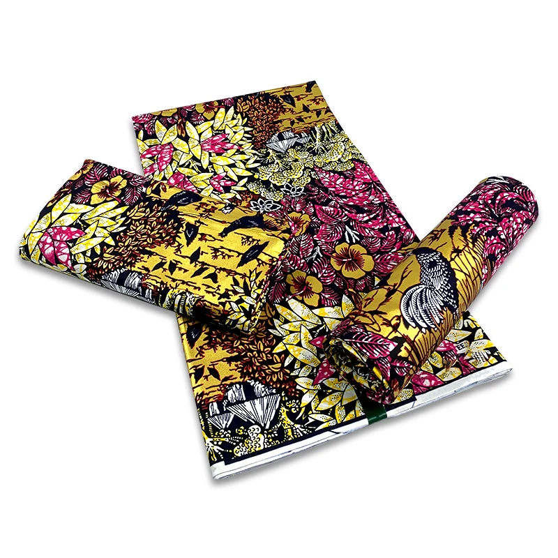 

Sinya 2021 High Quality 100% Cotton Nigerian Gold Wax Prints African Ankara Fabric Ghana Style Golden Real Soft Wax