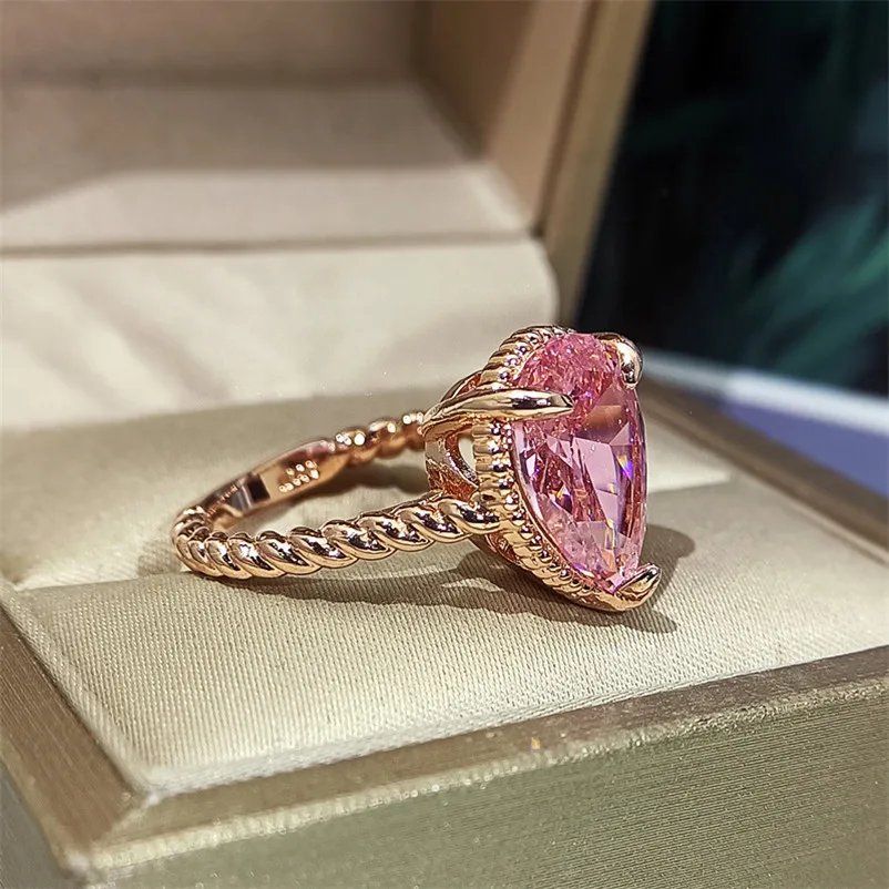 CC розовые кольца для женщин 18K розовое золото ювелирные изделия Свадьбы
