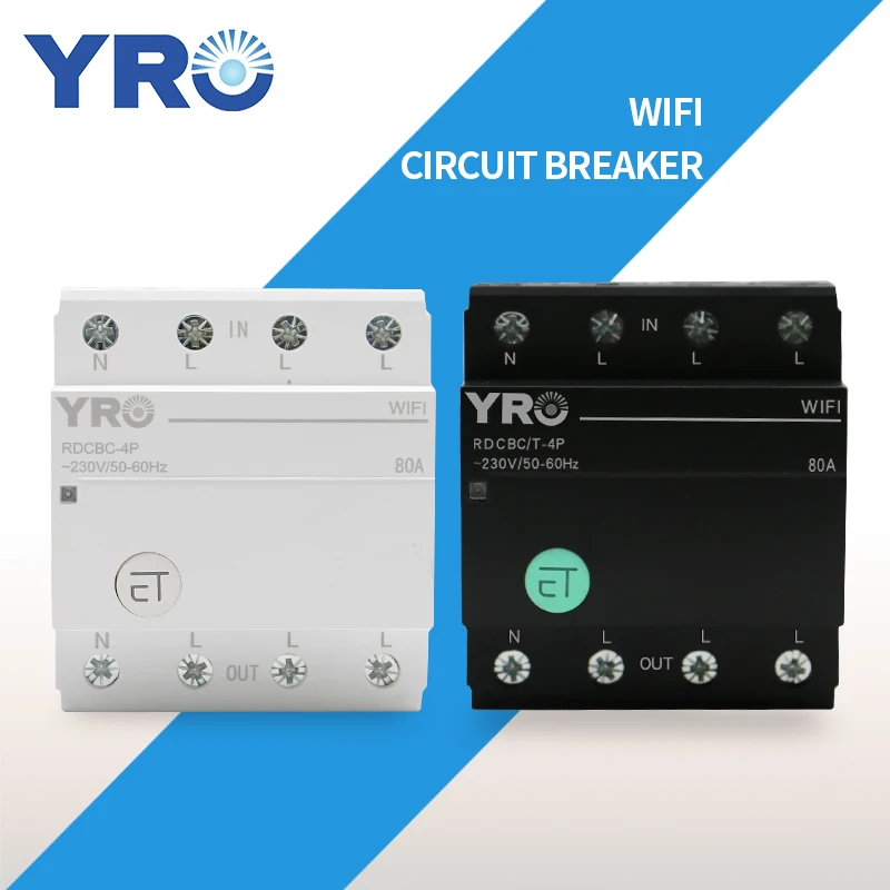 

4P Din Rail WIFI Circuit Breaker Smart Timer Switch Relay Tuya Smart Life eWeLink APP Control Work With Alexa Google Home