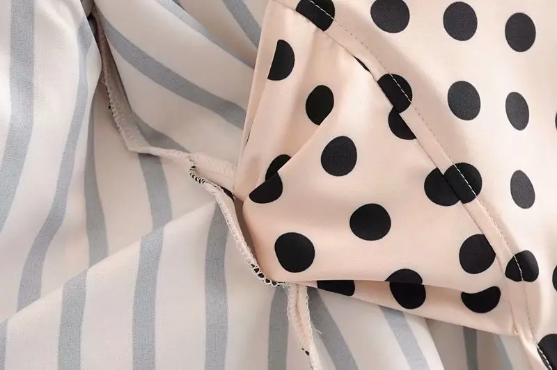 Женская блузка в горошек с v образным вырезом полоску|Блузки| |