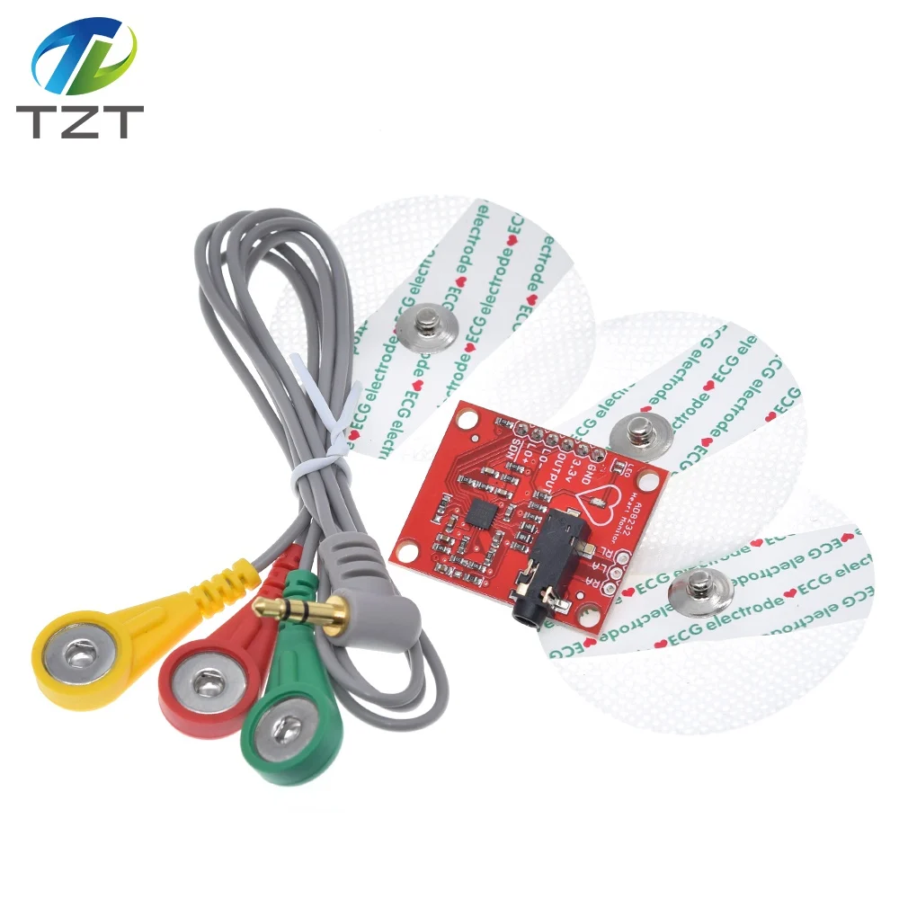 Модуль TZT Ecg AD8232 измерение показателей ЭКГ импульсный модуль датчика для