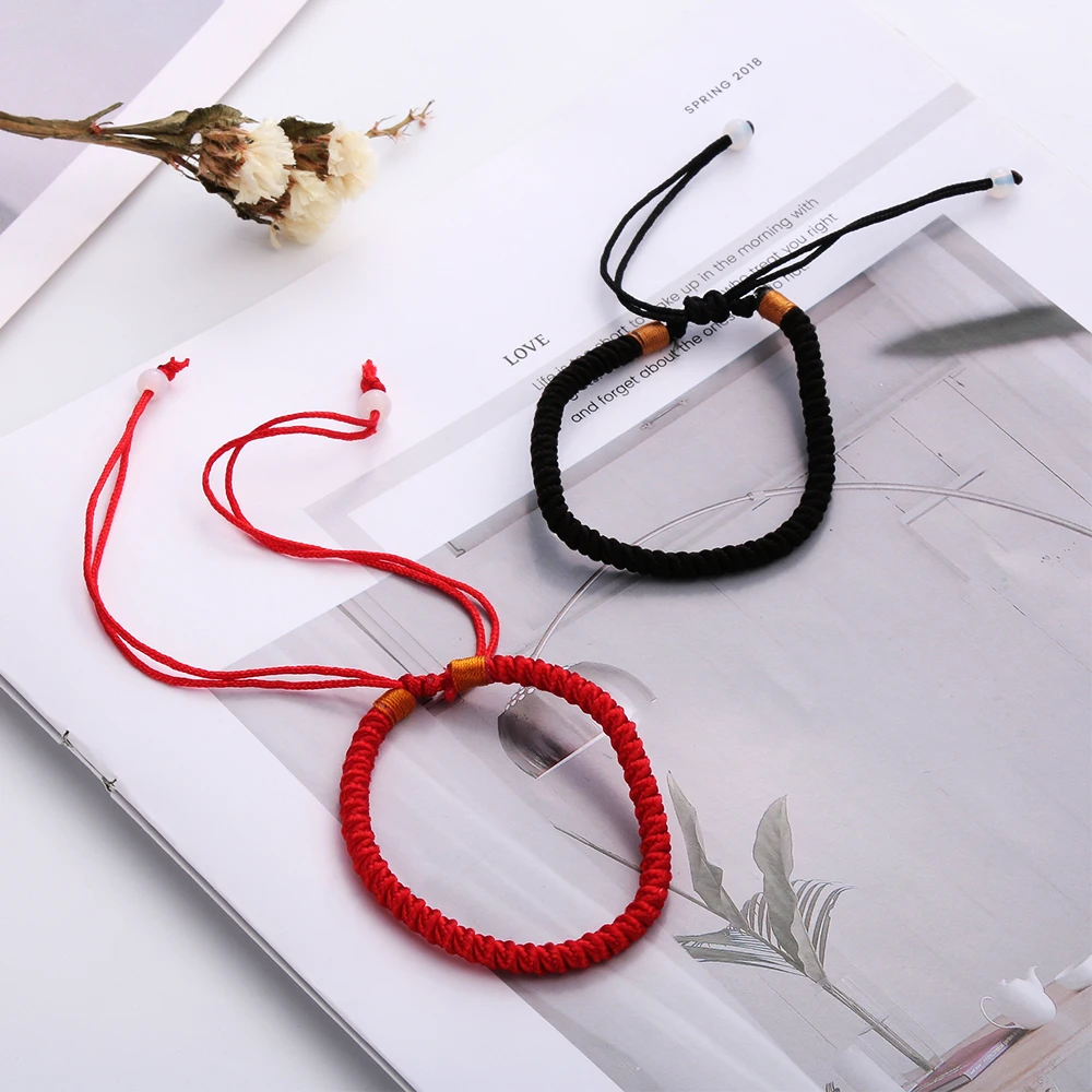 Классический красный браслет 1 шт. 16 см китайские красные веревочные браслеты на