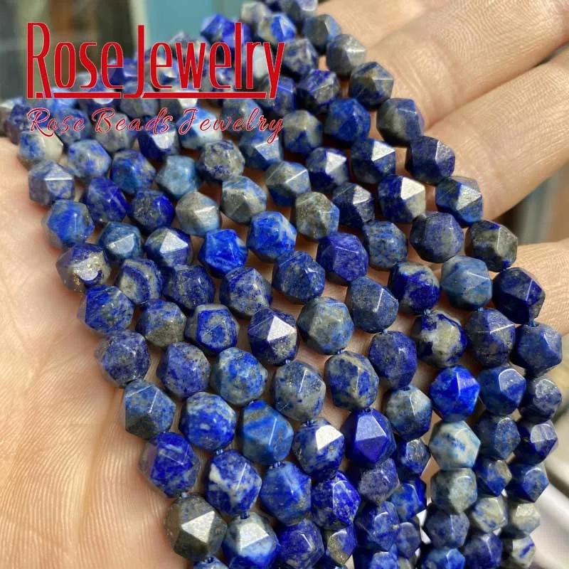 Натуральные оправленные камни лазурита без нитей для создания украшений браслета своими руками, аксессуары, оптовая цена 4/6/8/10 мм.