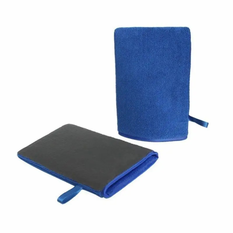 

For Detailing Car wash Mitt Gloves Reusable 1* Convenient Polish Premium 5.5*8.7" Blue