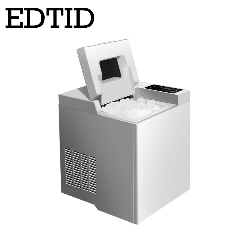 

EDTID Mini Automatic Electric Ice Maker 15kgs/24H machine Bullet Round Block Ice Cube Coffee shop Bar Household 1.3L capacity EU