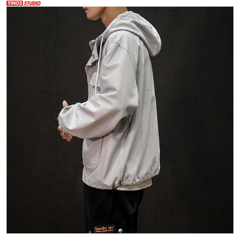 Прямая поставка осенняя однотонная Повседневная Куртка карго Мужская Уличная