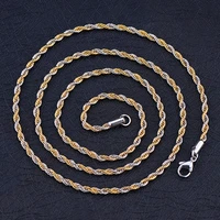 tjp 4 8mm twist chain 20 28 inches silver and gold two tones stainless steel twist chains necklace jewelry for womenmen