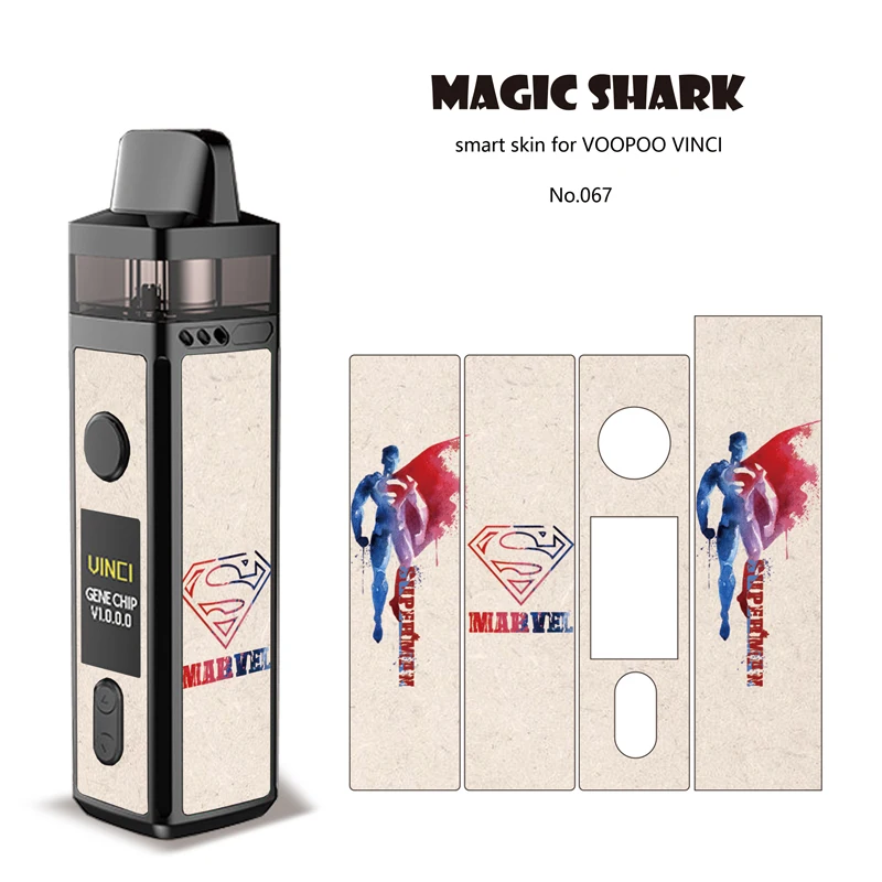 Чехол наклейка с изображением волшебной акулы Железного человека Человека паука