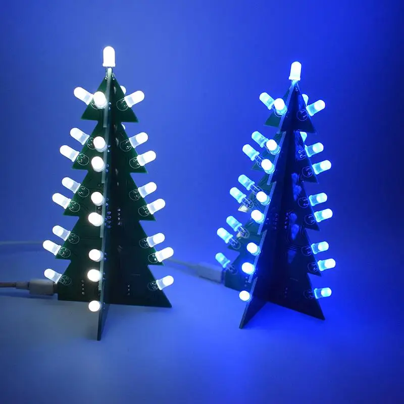 DIY Kit Рождественские елки светодиодный электронный модуль платы блока программного управления Красный Зеленый флэш-светильник электронный костюм украшение праздника