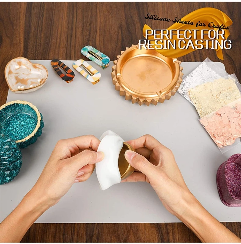 

15.7x11.7 inch 3 Pcs Waterproof Silicone Placemat Bakeware Pan Liner Pad Heat Insulation Table Mat Protector