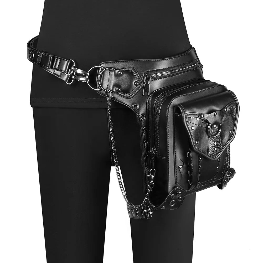 

Women Men Steam Punk Crossbody Outdoor Retro Waist Bags Adults Medieval Cosplay Role Playing Accessories Motorcycle Bag