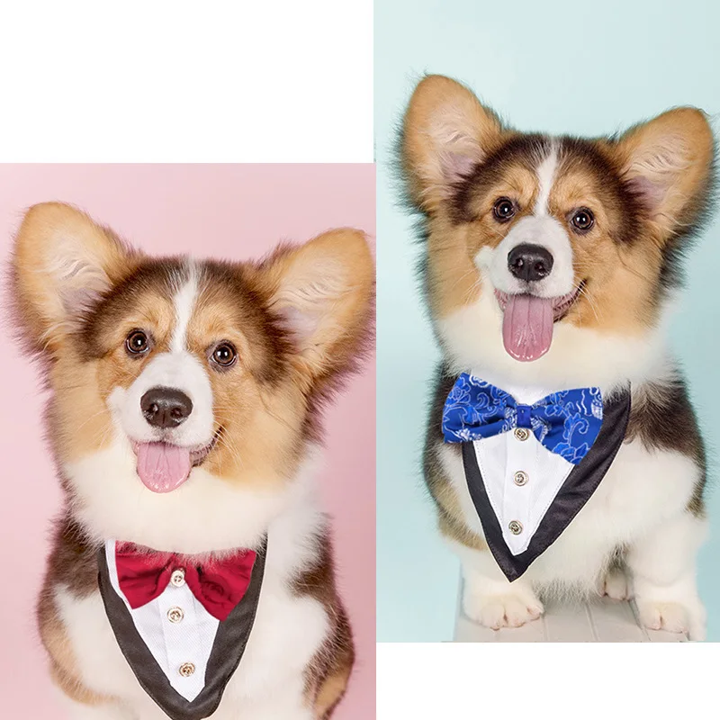 

Dog triangle scarf cat saliva towel pet jewelry gentleman bow tie suit bow wedding dress fashion French bulldog