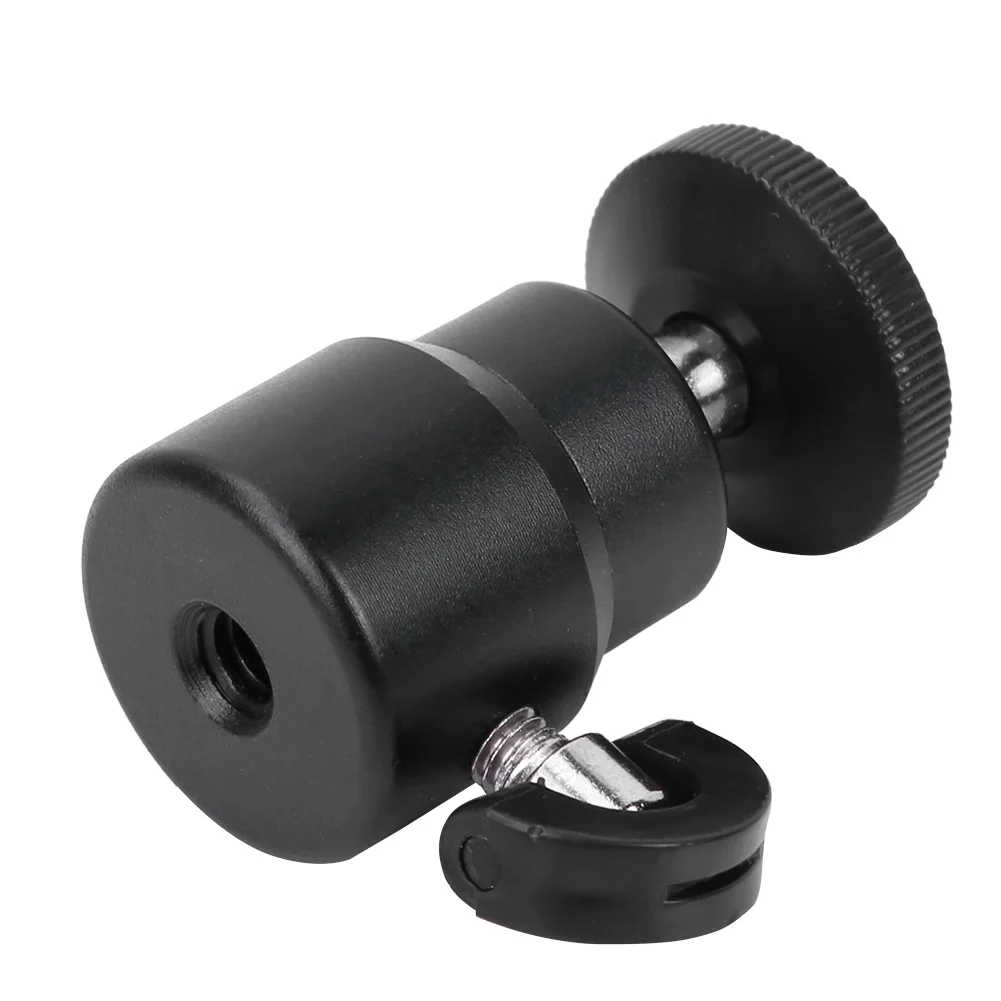 

360°Rotation Mini Ball Head Ballhead 1/4" Screw Mount Stand for DSLR Camera Camcorder(Black)Mini