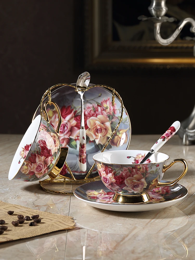 Европейские кофейные чашки набор блюдец из костяного фарфора чайная чашка