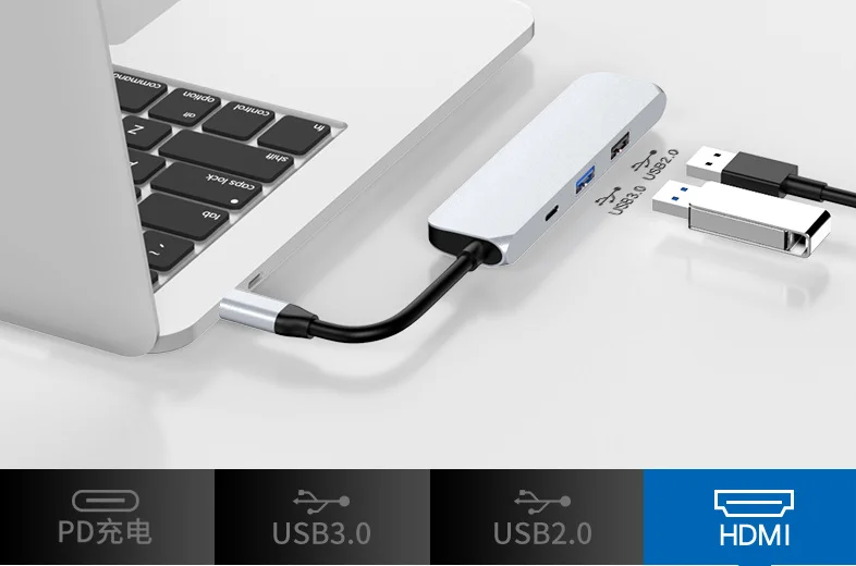 

USB Type C HUB 3.1 to HDMI USB 3.0 PD Charging Adapter for iPad Pro 2018 Macbook Mate book P30 S10