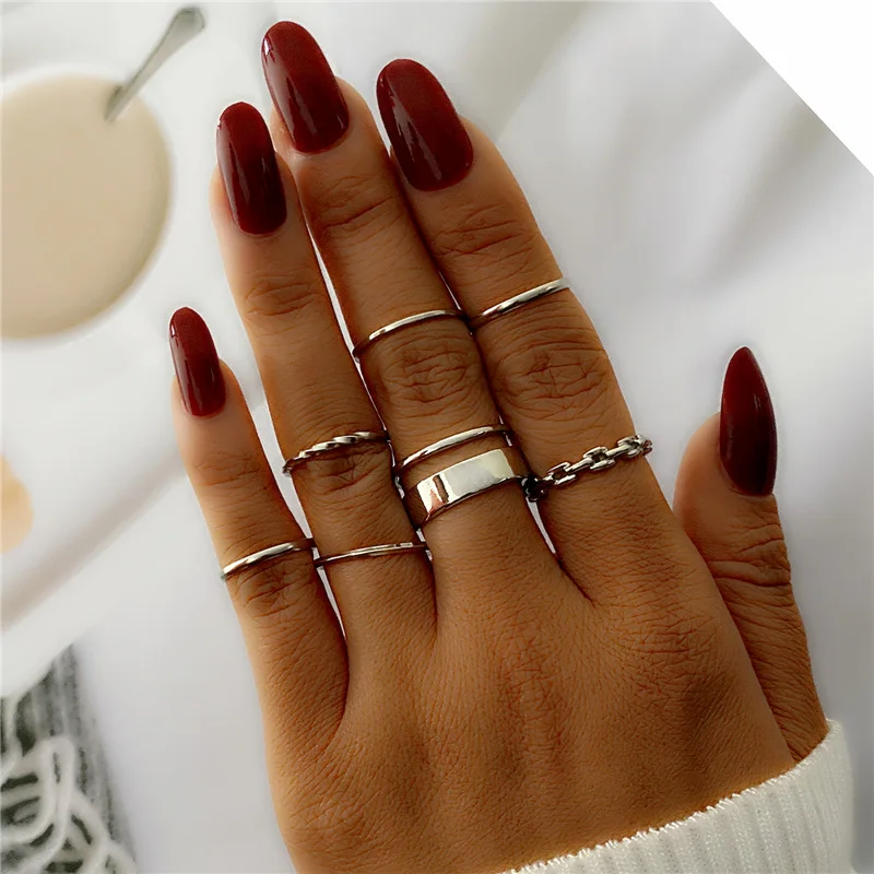 

IFKM Fashion Jewelry Rings Set Hot Selling Metal Alloy Hollow Round Opening Women Finger Ring For Girl Lady Party Wedding Gifts