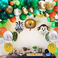 jungle theme balloon set kids forest animal theme foil latex balloon birthday party decorations kids jungle party supplies