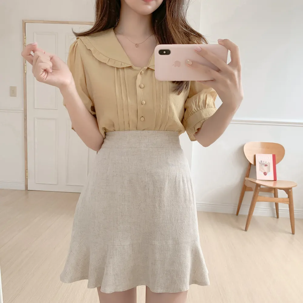 Милая Мини-юбка женская модная юбка в корейском и японском стиле преппи милая