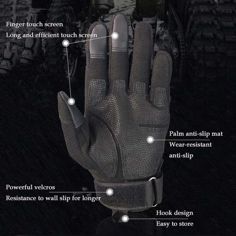 

Men Anti-Skid Bicycle Glove Full Finger Hard Knuckle Army Military Tactical Gloves Winter Gloves Paintball Airsoft Shoot Combat
