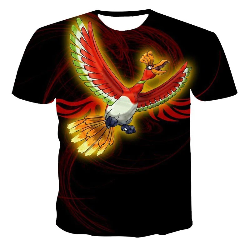 

CLOOCL Animal Printed Men's T-shirt 3D Phoenix Tops Anime Firebird Clothes Harajuku Hip Hop Streetwear Oversized T Shirt