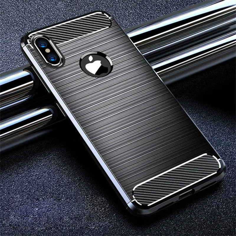 Чехол из углеродного волокна для iPhone 6 6S Plus SE 2020 силиконовый защитный чехол 12 11 Pro