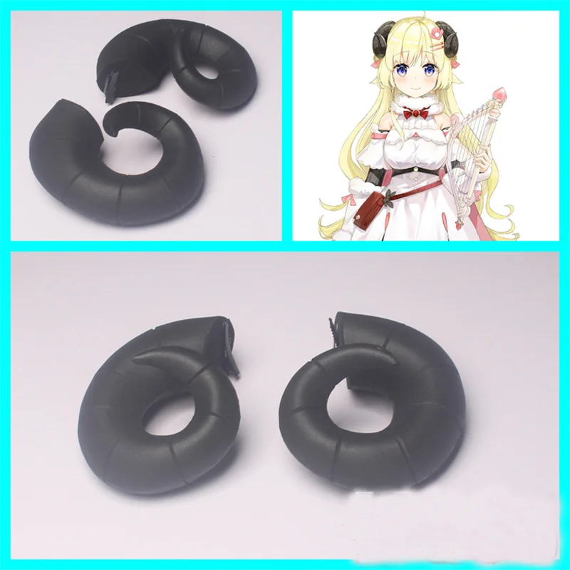 

Vtuber Tsunomaki Watame Cosplay Horns Headwear Hair Pin Hair Clip Anime Hairpin Halloween Costume Accessory