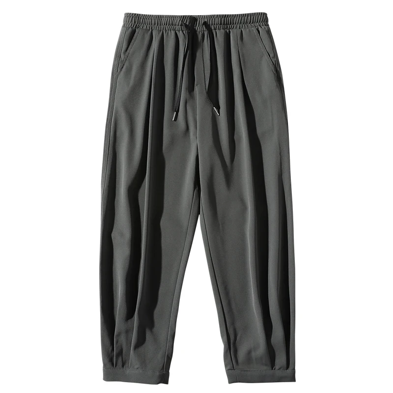 

Summer Harem Pants Men Streetwear Joggers Breathable Ice Silk Baggy Trousers Male Casual Sweatpants