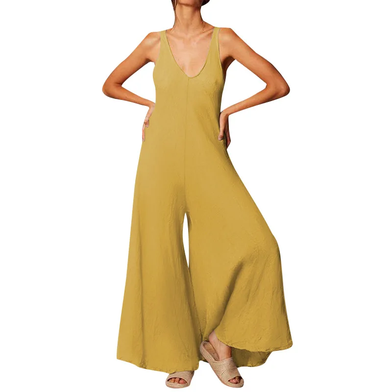 

Flared Pants Jumpsuit Summer Breathable Jumpsuit Trousers Hot Women Trend A Street Outfit Plus Size Overalls for Women S-5XL