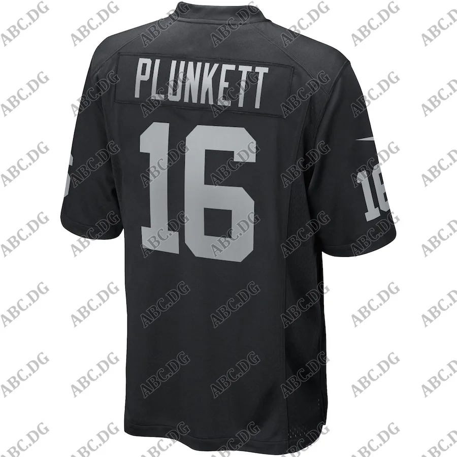 

Customized Stitch American Football Jersey Men Women Kid Youth Las Vegas Jim Plunkett Black Game Retired Player Jersey