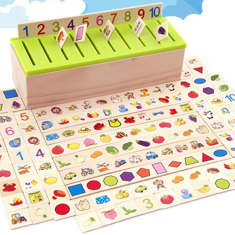 

Mathematical Knowledge Classification Matching Kids Montessori Early Educational Learn Toy Wood Box Gifts for Children D1766F