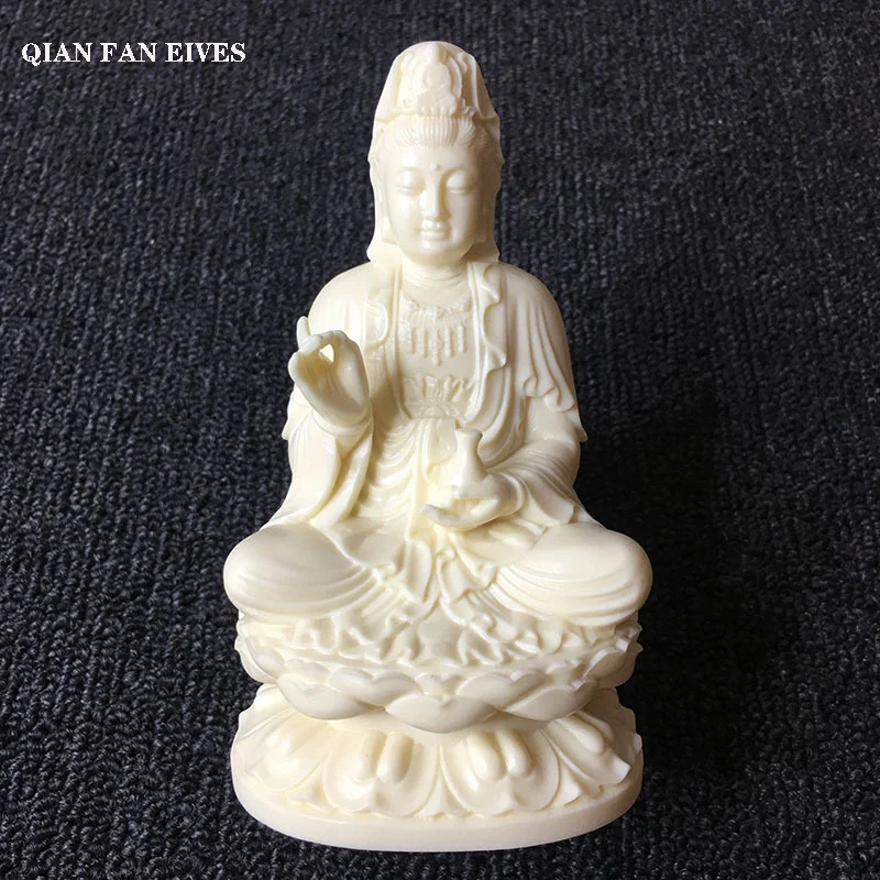 

white Lotus Guanyin Statue，Modern art sculpture，Water purification bottle Guanyin Bodhisattva，High-end home decoration statue