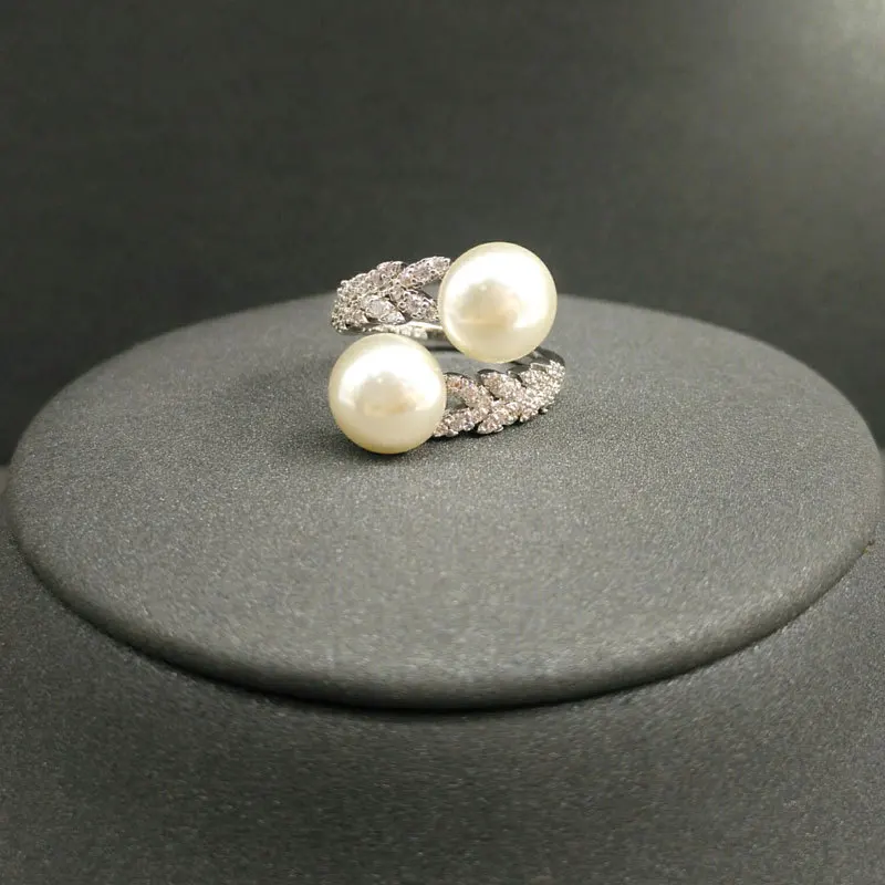 

S925 Sterling Silver Ring pearl opening ring women's fashion personality light luxury Bohemian style women's jewelry ring