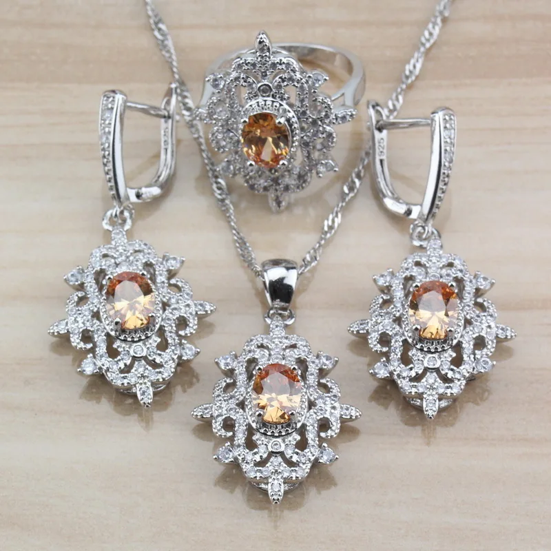 Комплект вечерние колье серёг и браслета с фианитом | Украшения аксессуары