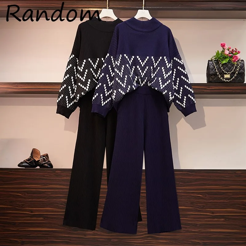 Женский трикотажный Костюм-двойка с высоким воротником и брюками |