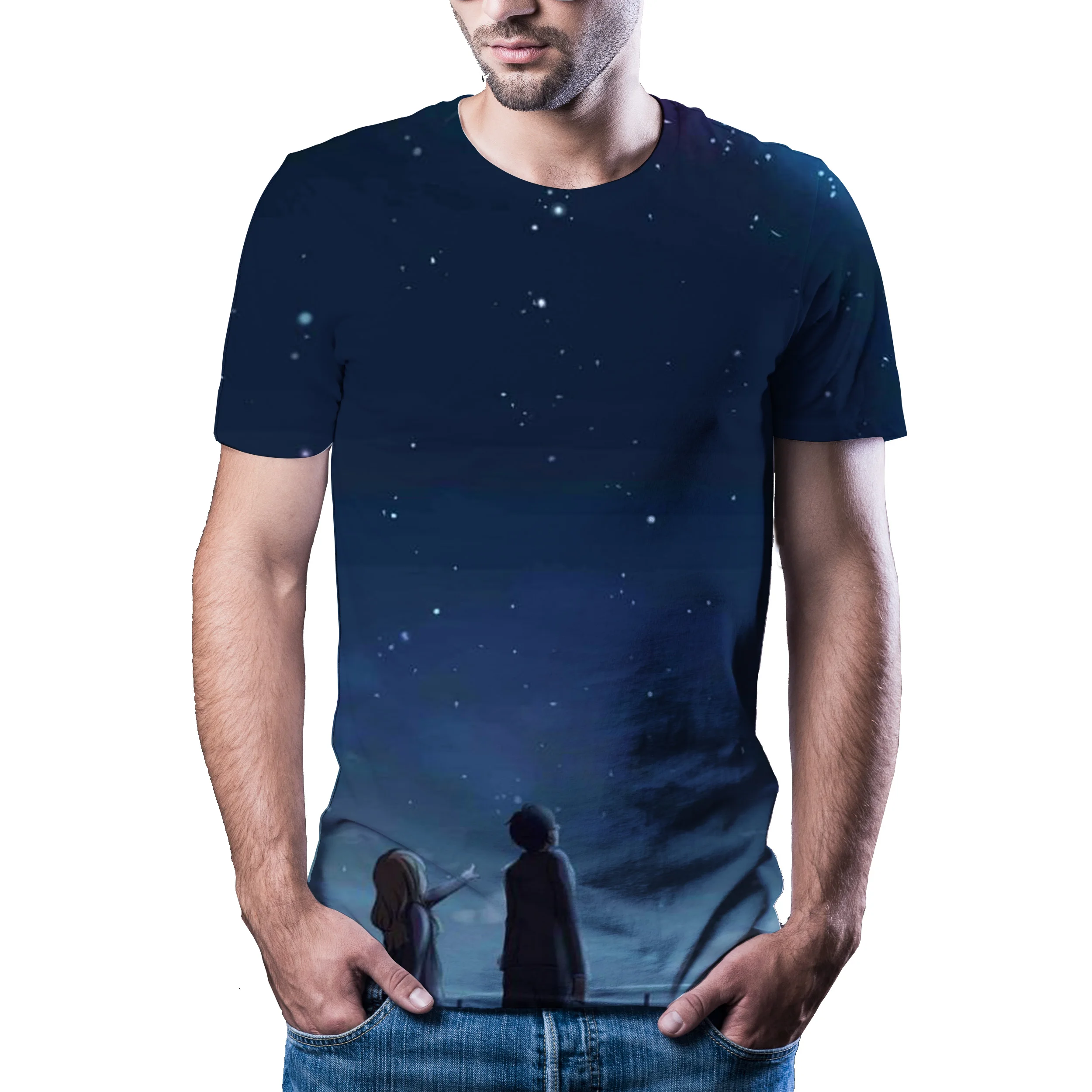 

2021 color printed men's T-shirt fashion natural pattern o-neck Pullover men's 3D T-shirt hot casual sportswear men's top 6XL
