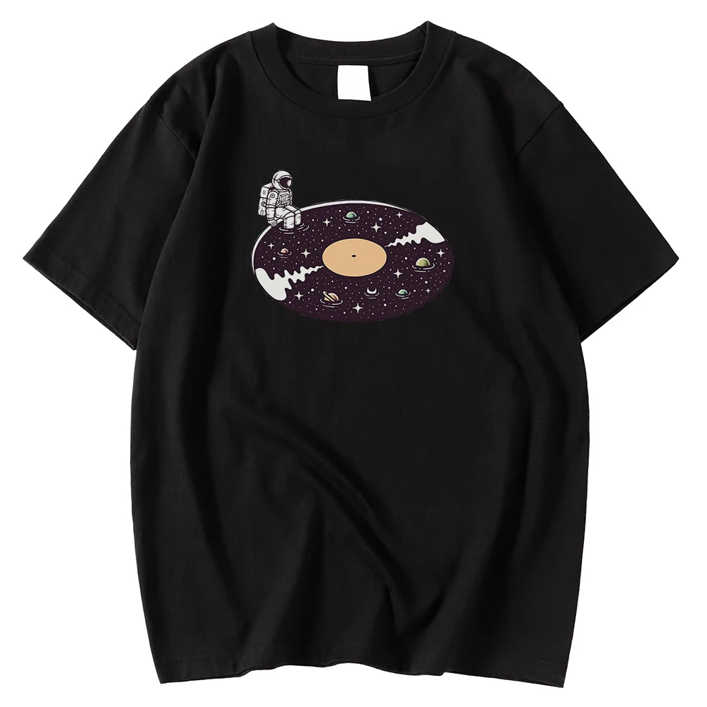 

Astronaut Spaceman Records Printed Male T Shirts Short Sleeves New O-Neck Tees Shirts Clothing Oversized Casual Kohpweran