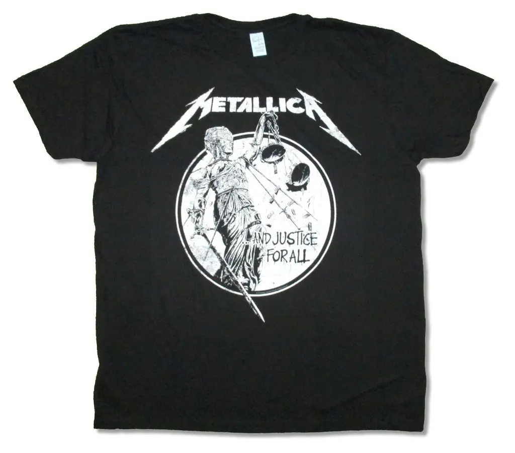 Черная и белая футболка с надписью Metallica для всего образа новая официальная из 100%