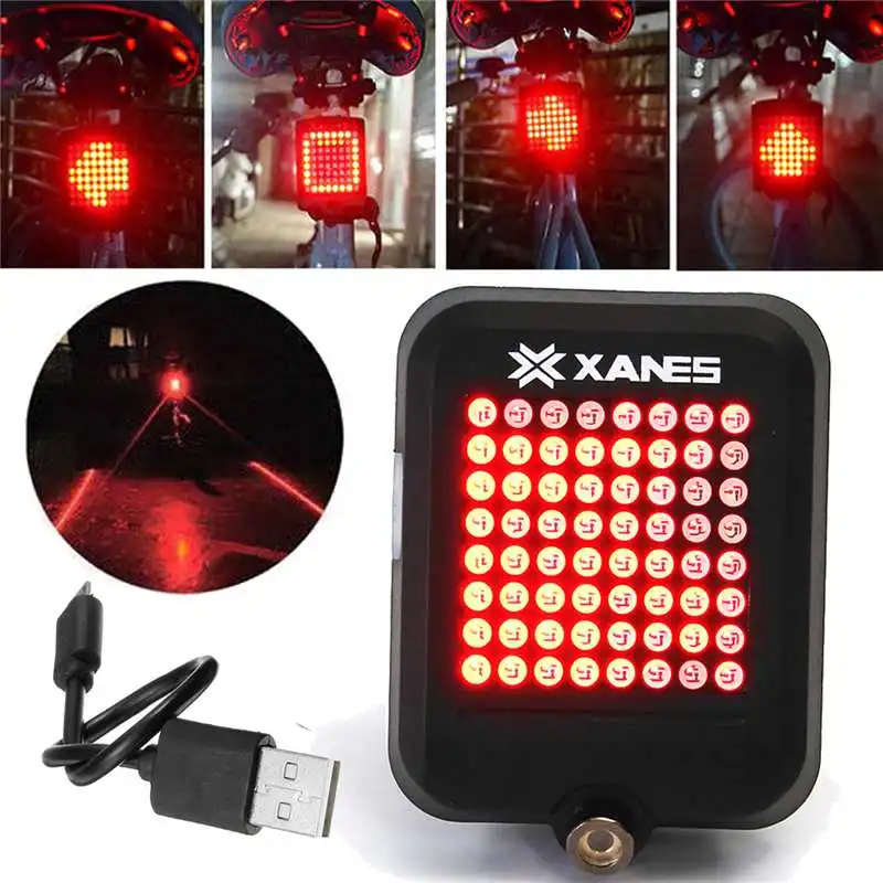 XANES 64 светодиодный 80LM USB Интеллектуальная Автоматическая Индукционная стальная кольцевая Тормозная безопасность велосипедный задний фонарь для езды на велосипеде Автомобильный светодиодный фонарь