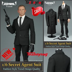 VORTOYS V1006 16 весы фигурку аксессуар 007 агента; Сезон весна-осень черная куртка-штормовка для девочек костюм для детей возрастом от 12 дюймов Hottoys мягкая силиконовая кукла