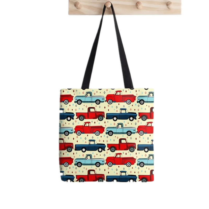 

2021 Shopper Triangles color Printed Tote women Harajuku Funny shopper handbag girl Shoulder shopping bag Lady Canvas Bag