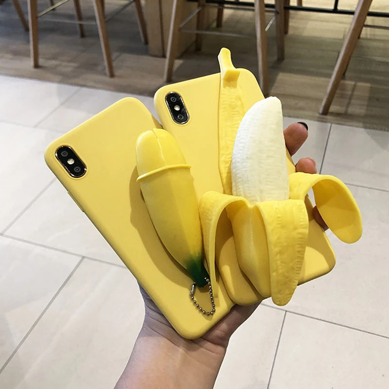 Ainike 3D Squishy Cute Banana Cover For Xiaomi Redmi 4X 6A Note7 Note5A K20 9T 7A S2 Note6Pro Soft TPU Phone Case |
